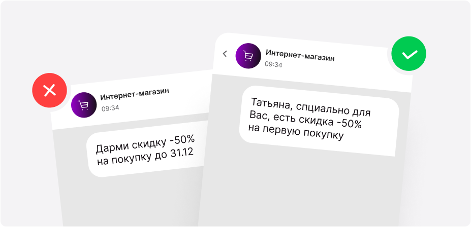 персонализация SMS-рассылок